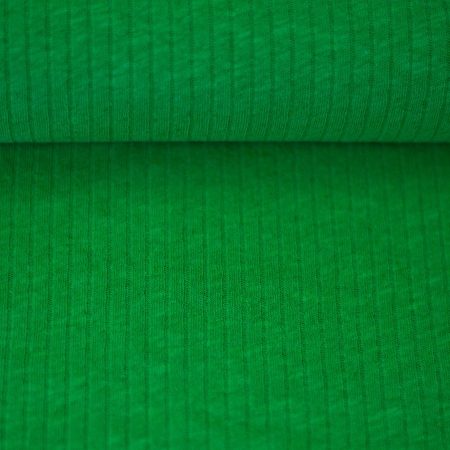 Rippstrick - Rippjersey - Leinen - Baumwolle - grün